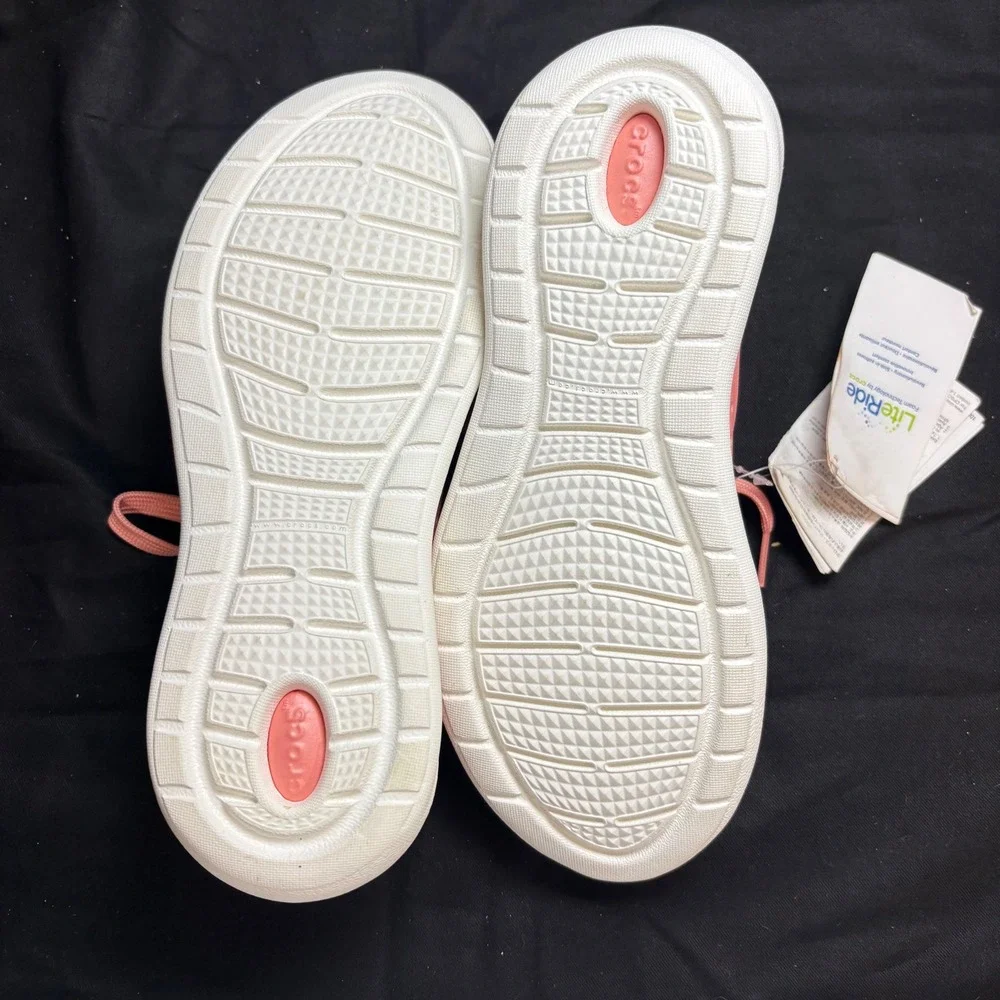 Crocs LiteRide Pacer Electric Pink Lace Up Sneakers Women 9 205234-6KP NEW